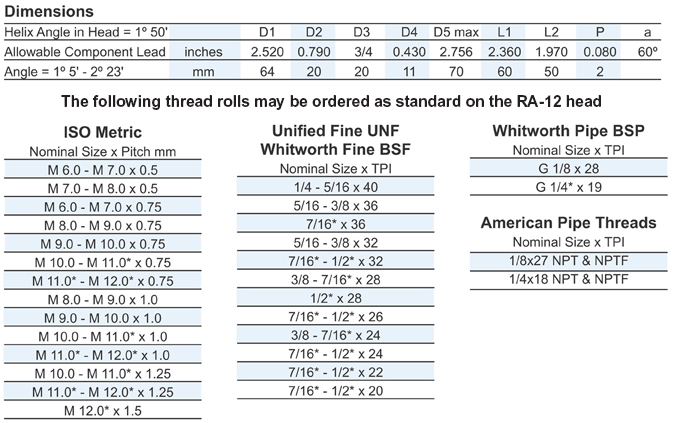 RSVP Tooling, Inc. - Axial Thread Rolling System - A12 - Overview & Components Eng Chart